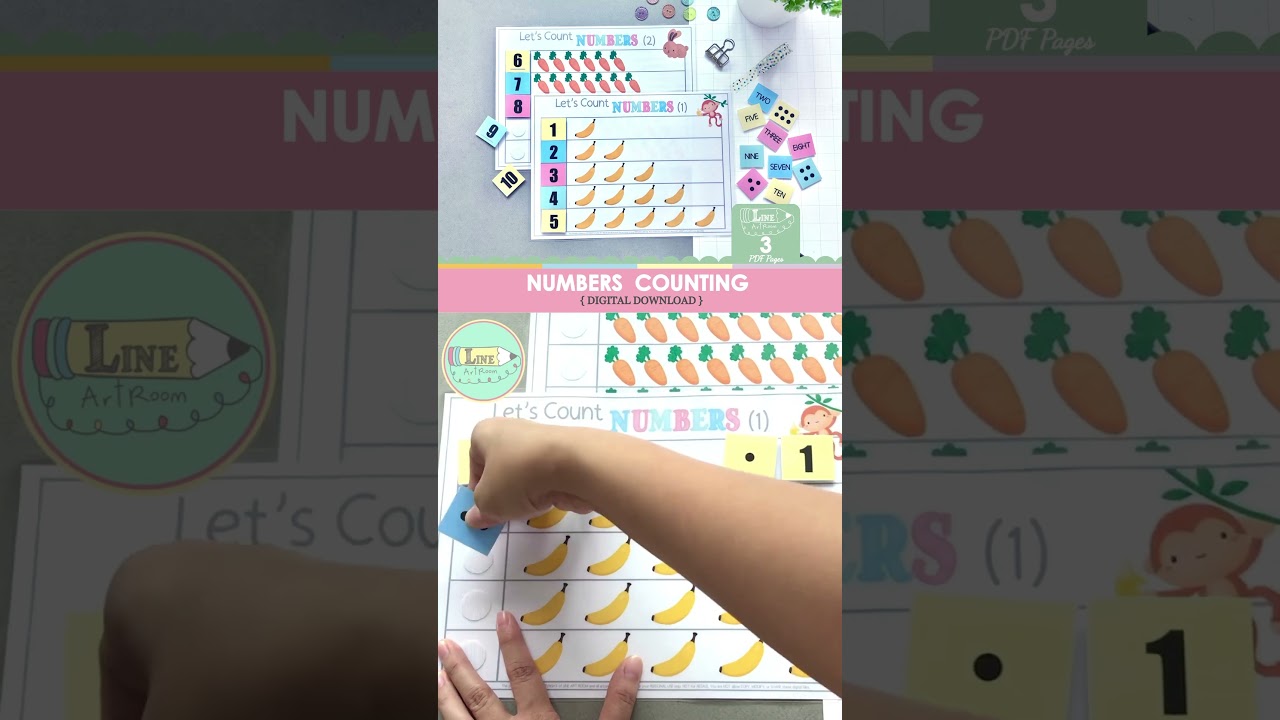 Preschool Numbers Counting & Matching Activities for Kids (Number Recognition & Fine Motor Skills)
