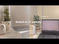 🌱✨macbook air m1 2020 unboxing (space gray) | accessories + case decoration💻