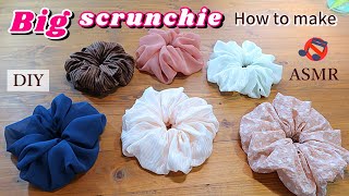 【BIGシュシュの作り方 】 - How to make BIG Scrunchie - DIY.~ASMR~ sewing Machine / Cutting