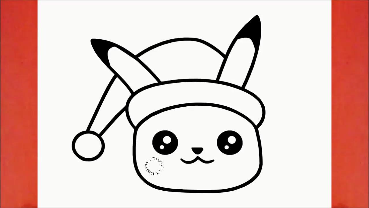 Como desenhar um pikachu fofo de natal 