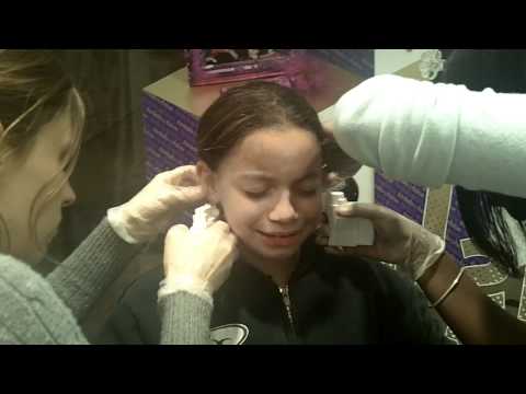 Kristina gets her ears pierced