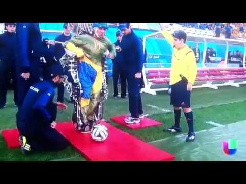 Paraplegic Wearing Robot Suit Kicks Off World Cup in Brazil