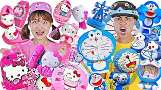 Thử Thách Mua Đồ Doraemon và Mua Đồ Hello Kitty - Ai Mua Được Nhiều Đồ Đẹp Nhất ? Hà Sam
