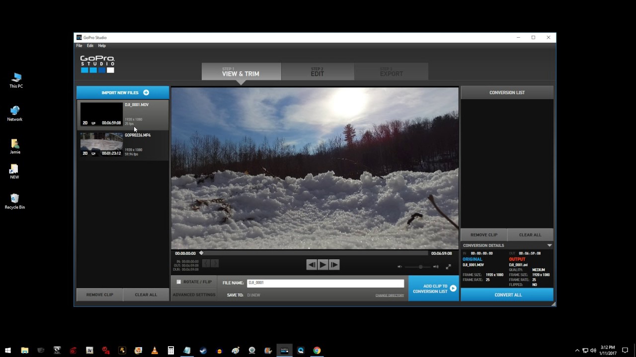 How To Edit/Import Non Gopro Video Footage Into Studio -