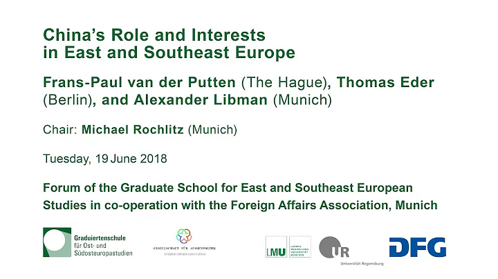 Van der Putten, Eder & Libman: "Chinas Role and Interests in East and Southeast Europe"