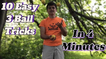 10 Easy 3 Ball Juggling tricks - Juggling tutorial