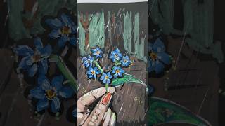 Simple Acrylic Rain Painting #art #painting #vbloger #acrylicscenery