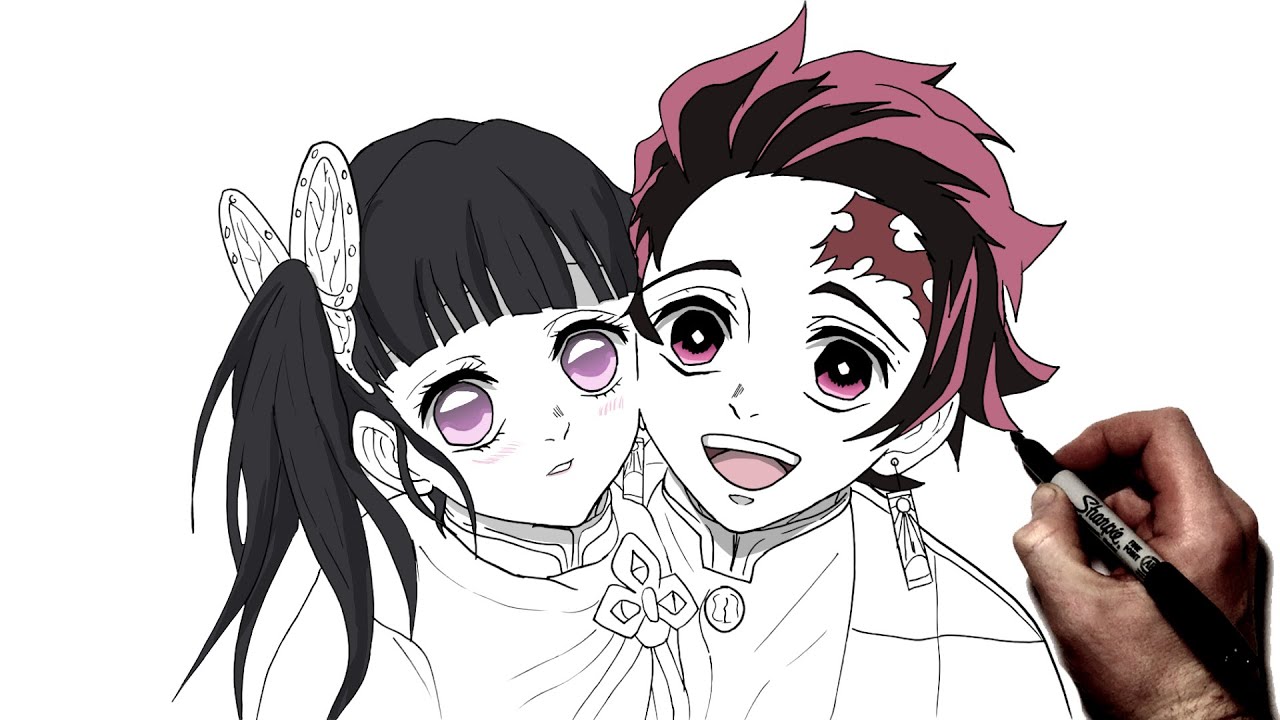 How To Draw Tanjiro & Kanao | Step By Step | Demon Slayer