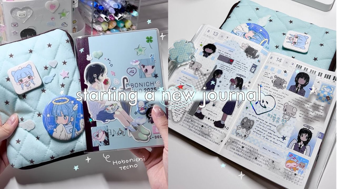 STARTING A NEW HOBONICHI JOURNAL 🤍🧸 & journal with me!
