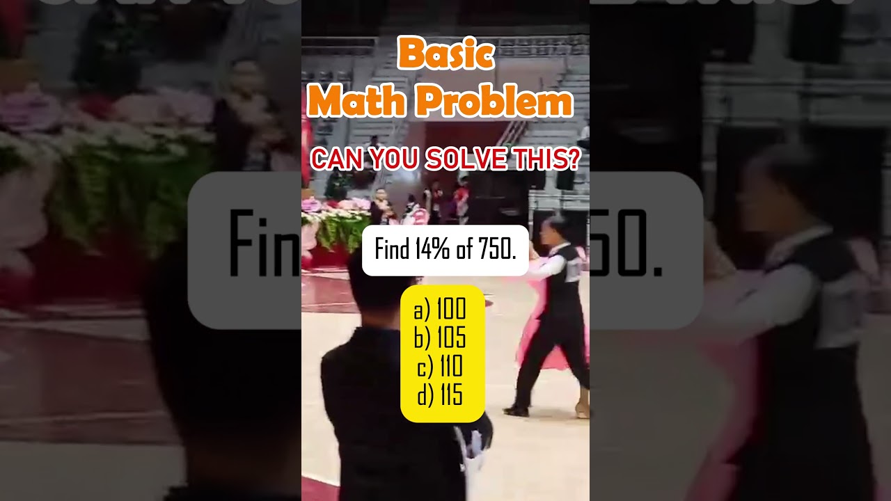 Find 14% of 750.a) 100 b) 105 c) 110 d) 115 #MATH #percentage #mathskills #MathTutor #civilservice