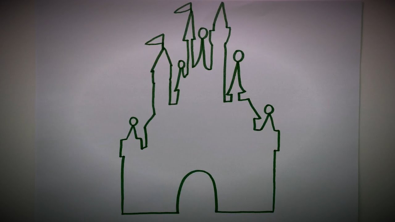 How to draw the Disney castle outline ️ - YouTube