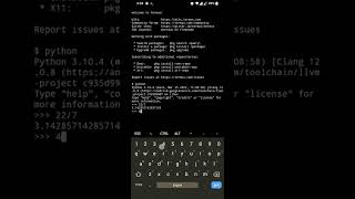 Python on Termux Android - The most powerful scientific calculator #shorts screenshot 4