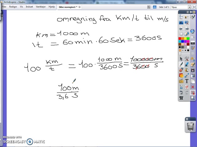 omregning af Km/t til - YouTube