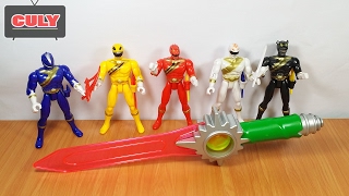 Bộ 5 anh em siêu nhân gao kiếm gọi siêu thú mới đồ chơi trẻ em power rangers gao wild force toy kids