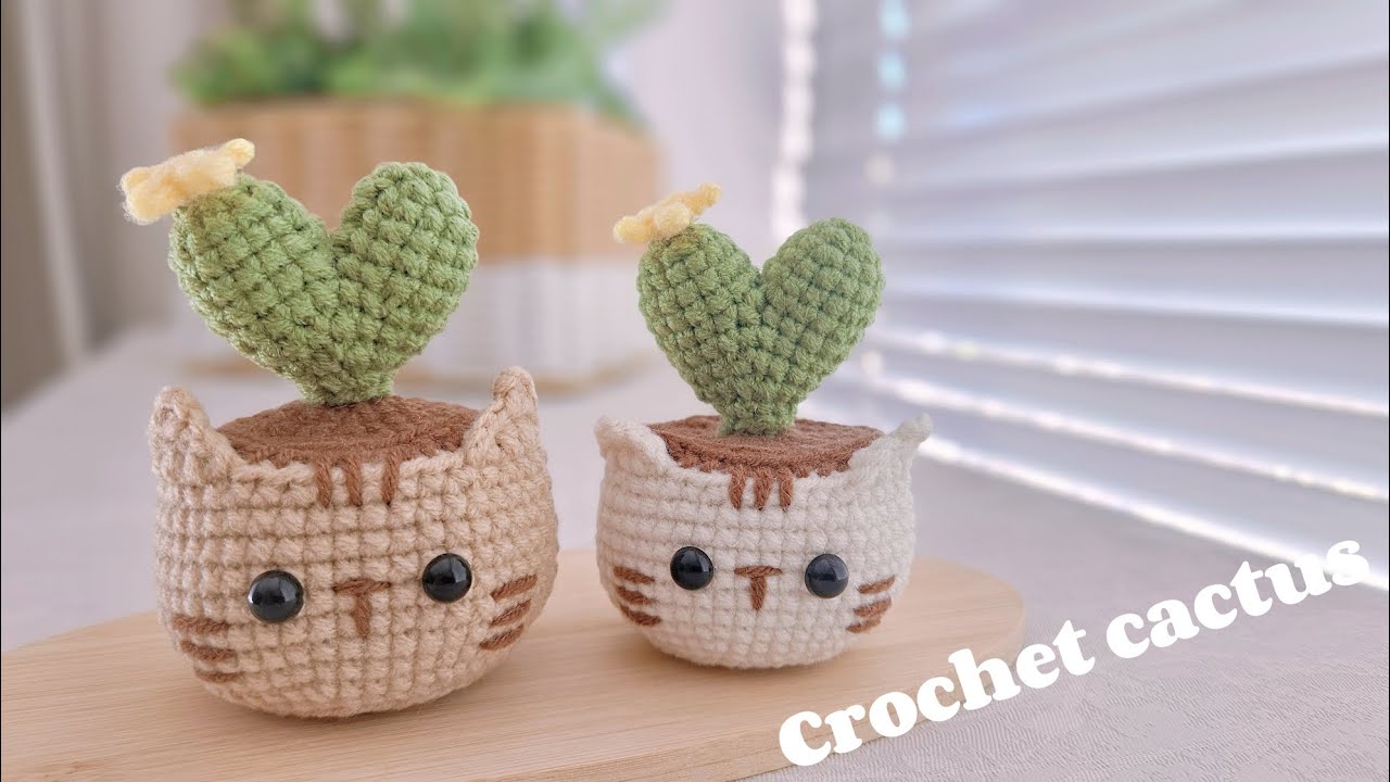 Crochet cat cactus