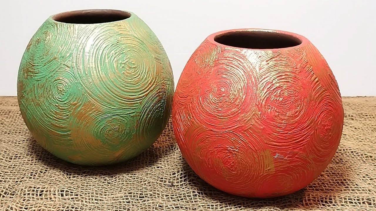 crafting a flower pot with balloon and gypsum gypsum flower vase