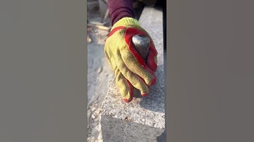 The process of chisel cutting granite- Good tools and machinery make work easy