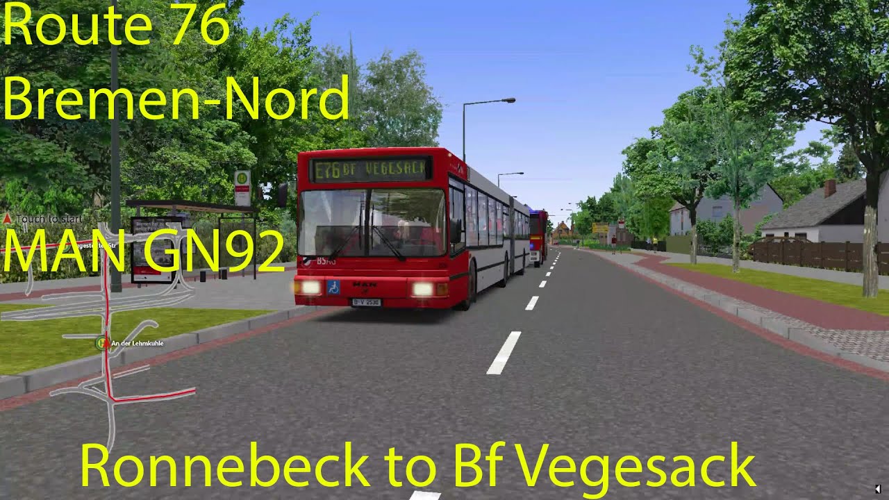 OMSI 2 - Bremen-Nord Route 76, Ronnebeck to Bf Vegesack (MAN GN92)