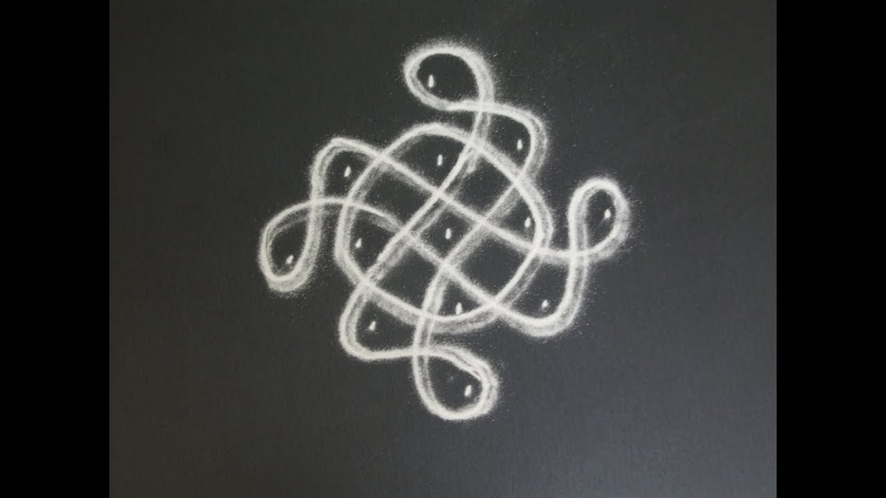 SIMPLE CHIKKU KOLAMS WITH 5-1 DOTS FOR BEGINNERS[PART- 2]