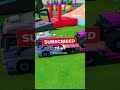 TRANSPORTING BUS, POLICE CARS, DUMP TRUCK, BOX TRUCK, FIRE TRUCK WITH SCANIA TRUCK 105