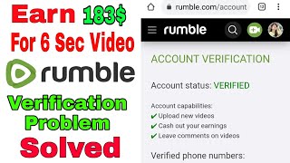 $ 183+ Dollars for One Video/How to Earn Online from Rumble /Account Verification / Rumble.com 2021 screenshot 5