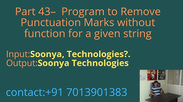 Program to Remove Punctuation Marks without function for a given string in C# - Part 43