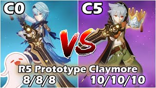 C0 Eula vs C5 Razor with R5 Prototype Archaic (Damage Comparison) - Genshin Impact