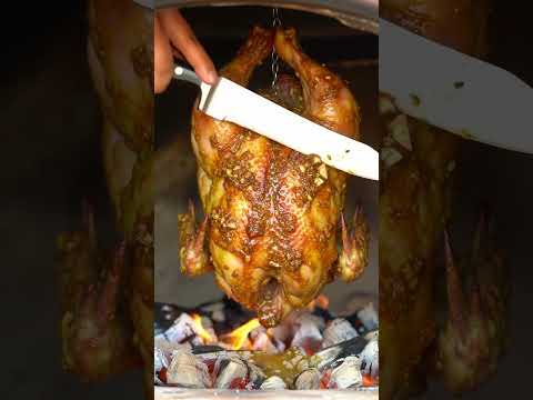 Traditional Moroccan Chicken Roast In Clay Tandoor Ras El Hanout Garlic ASMR Sizzle