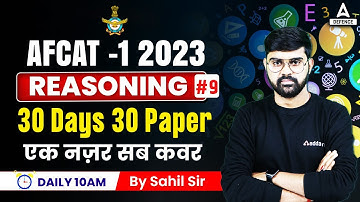 AFCAT 2023 preparation | Reasoning | 30 Days 30 Paper #9 | AFCAT 1 2023 Classes