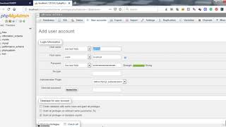 How to create a database user and assign it all privileges