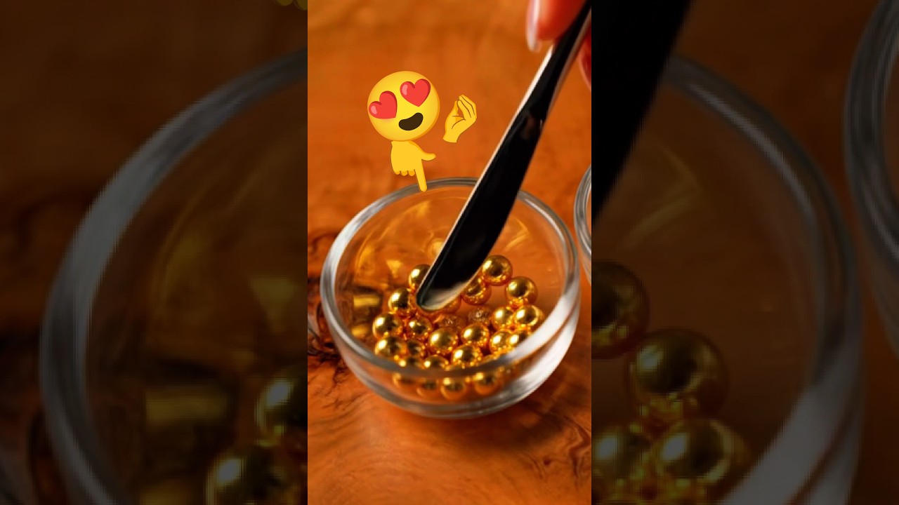 24K gold balls spreading on toast 