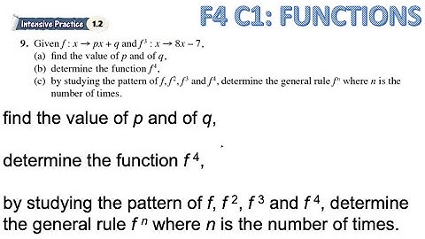 Functions intensive practice 1.2 Q9 latihan intensif 1.2 add maths form 4 textbook kssm