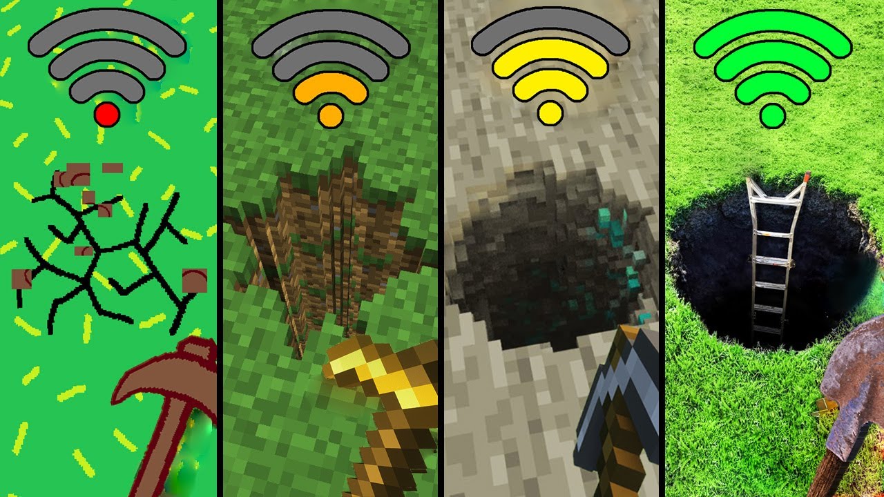 minecraft physics with different Wi-Fi in Minecraft - YouTube