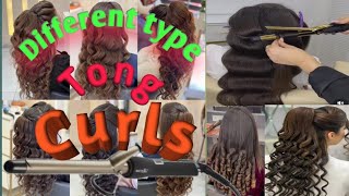 Tong curls/Different Types Tong curls/curls kaise kare