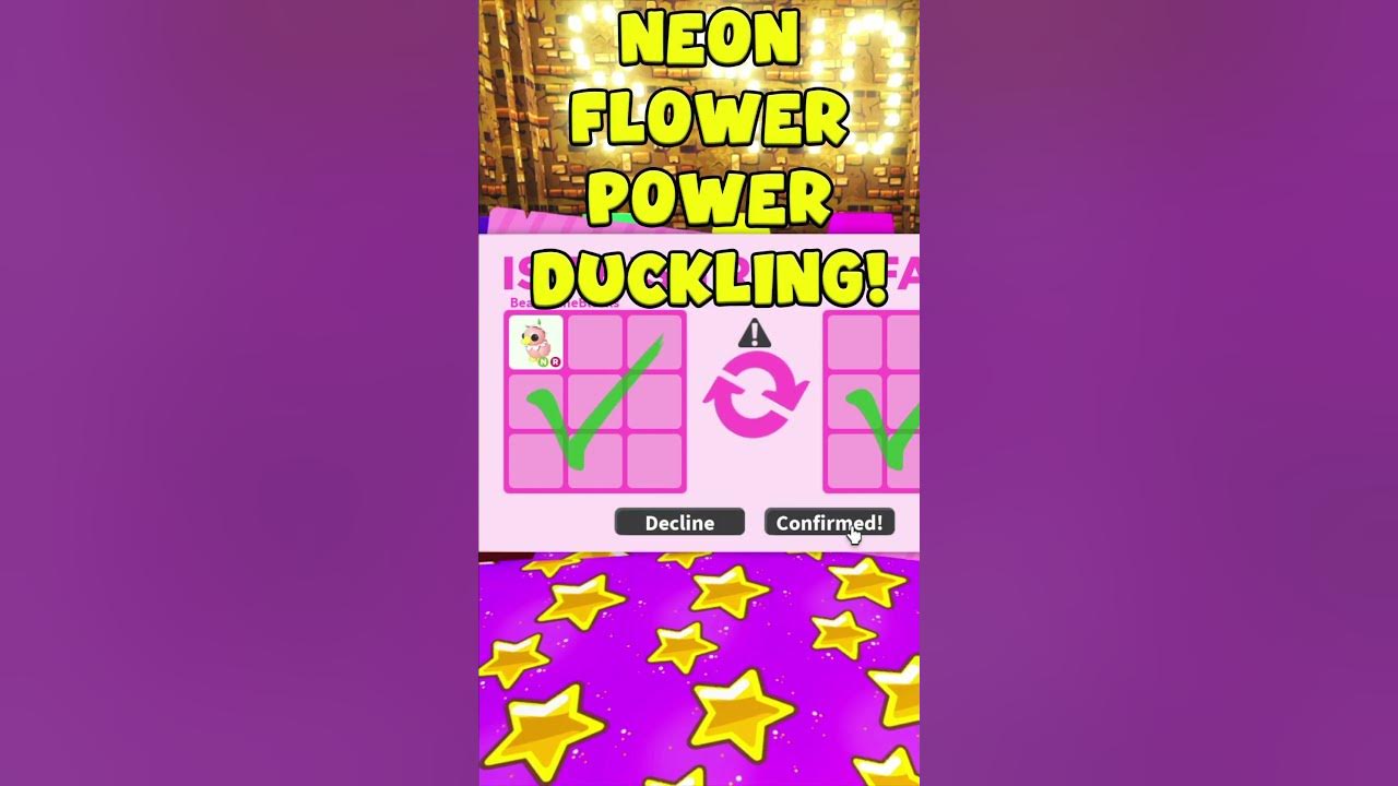 She ACTUALLY WON a NEON FLOWER POWER DUCKLING in Adopt Me!! #roblox #