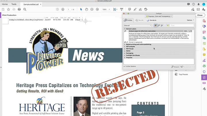 Preflight in Acrobat