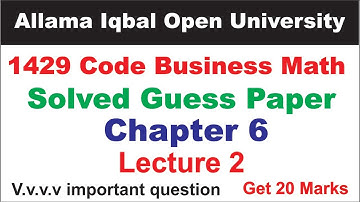 1429 code chapter 6 solved guess paper lecture 2 | 1429 Code Chapter 6 Solved Guess Paper