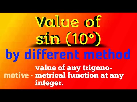 Value of sin(10°) | by algebraical method