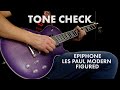 Tone check epiphone les paul modern figured electric guitar demo  cream city music