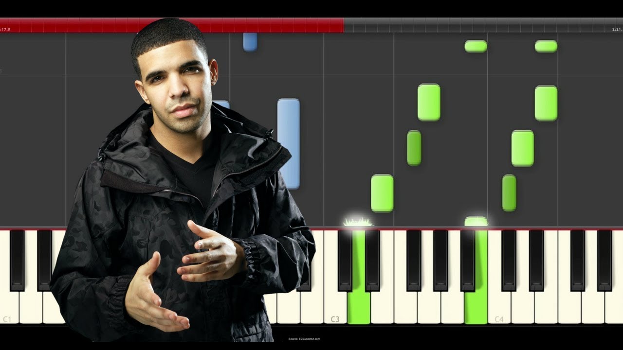 Drake Too Much piano midi tutorial sheet partitura - YouTube
