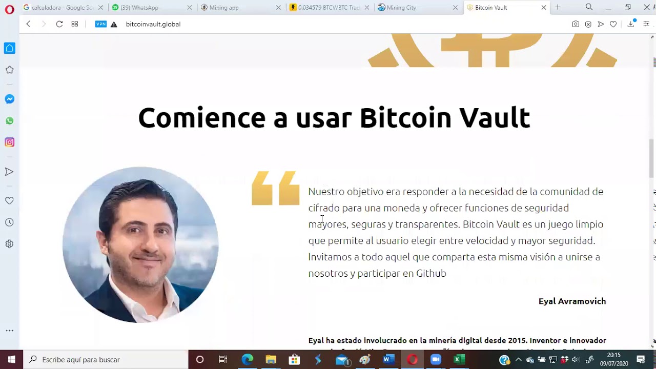 Dia 09 07 2020 Eduardo Y Jesus Presentacion De Negocios Bitcoinvault M Presentacion De Negocios Presentaciones Negocios