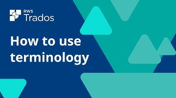 How to use terminology in Trados Studio