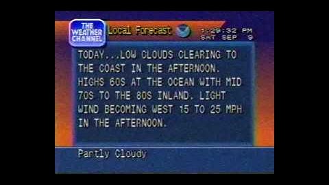 The Weather Channel, local conditions - musical bed - 1990