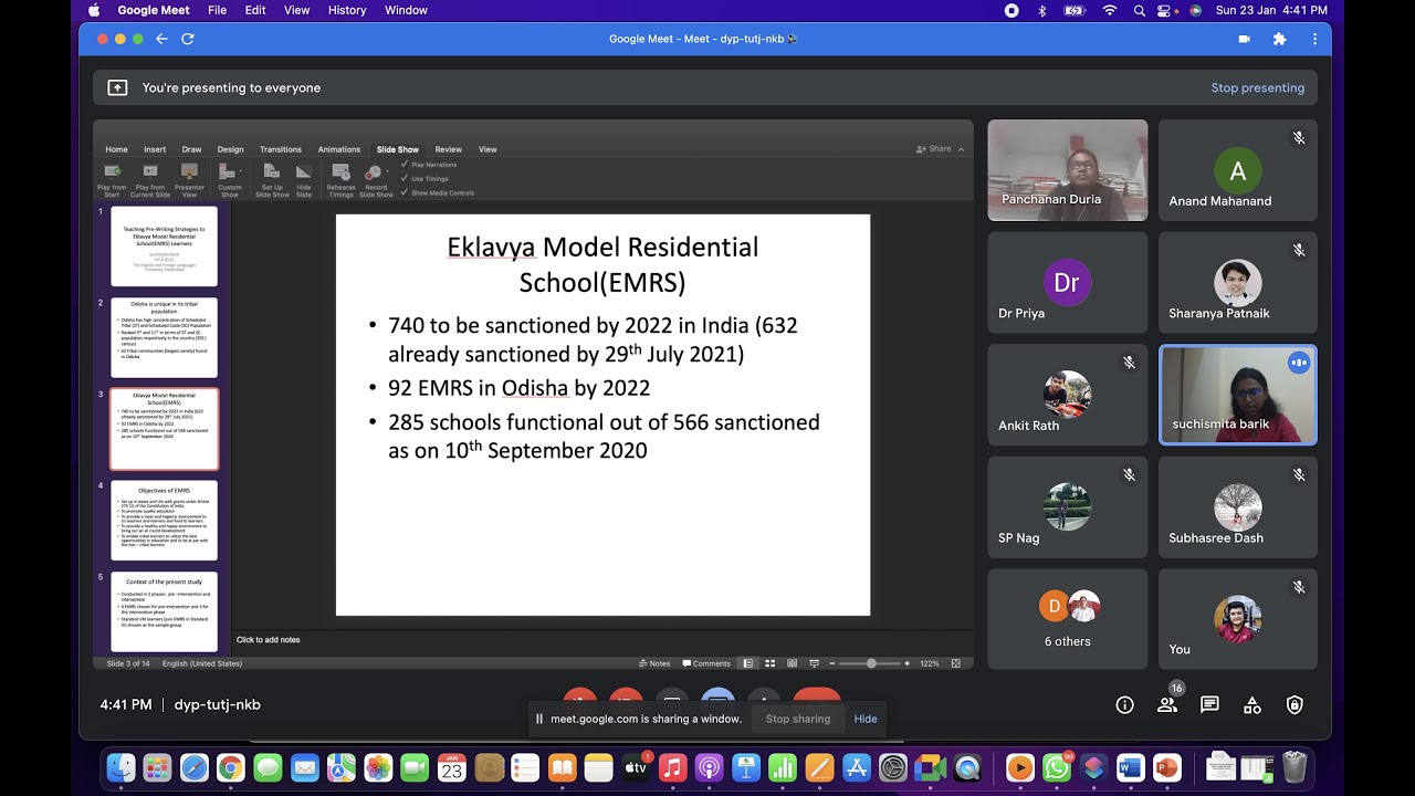 ESM Webinar 19 on Teaching Pre Writing Skills to the Ekalavya Learners by Dr Suchismita Barik, EFLU.
