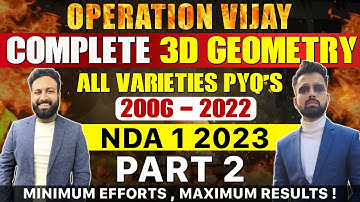 3D Geometry - varieties of PYQ practice For NDA | 3D Part - 2 | Operation Vijay 💪| Learn With Sumit