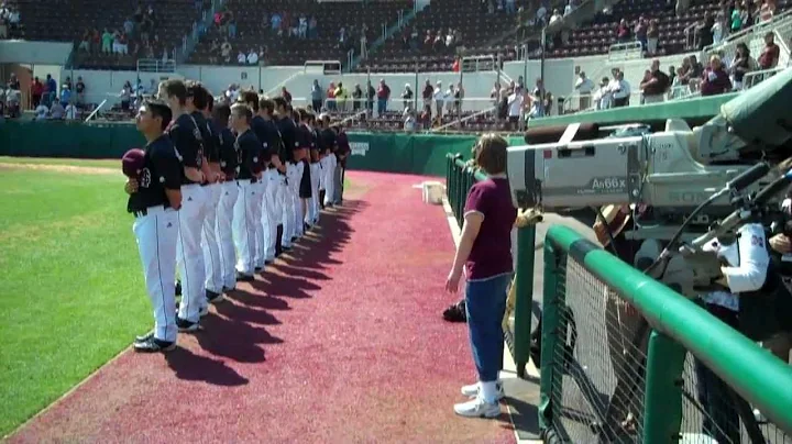 Debra Ann Throws Out First Pitch at Mississippi St...