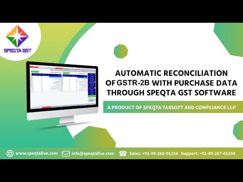 Automatic Reconciliation of GSTR-2B with Purchase data through SPEQTA GST Software - video from Speqta GST