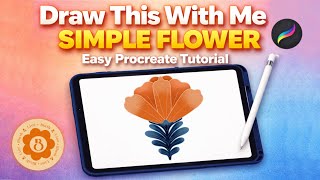 How to DRAW a Simple FLOWER in Procreate🌸✨ | step by step tutorial #shorts #viralshorts #procreate 