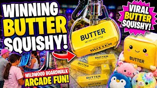 Winning the VIRAL Butter Squishy! | Wildwood Boardwalk Arcade Games & Claw Machine Fun (Summer 2026)