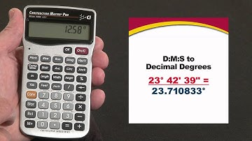 Construction Master Pro Trig D:M:S to Decimal Degrees How To